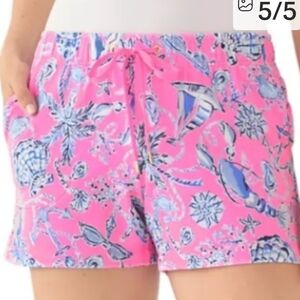 New Lilly Pulitzer Loxley shorts Pink Barefoot Beachcombers Medium